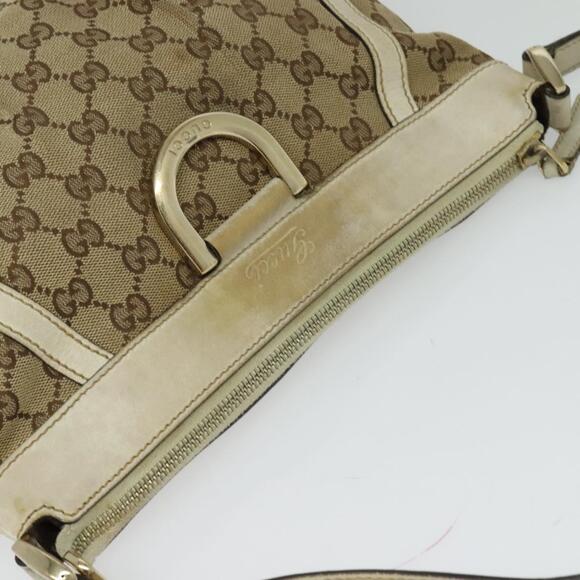 GUCCI GG Canvas Abbey Shoulder Bag Beige Gold - Picture 6 of 16